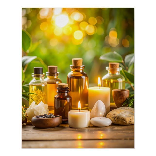 Serene Spa Essential Oils & Candles Wall Art Poster (Vorderseite)