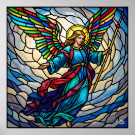 Serene Stains Glas Angel Art Design Poster
