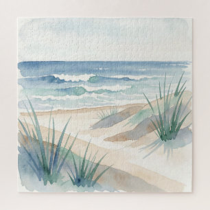 Serene Stranddünen Ozean Wasserfarbe Küste