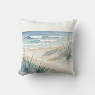Serene Stranddünen Ozean Wasserfarbe Küste Kissen