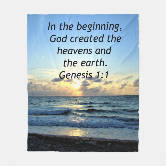 SERENE SUNRISE GENESIS 1:1 FOTO SCRIPTURE FLEECEDECKE (Vorderseite)