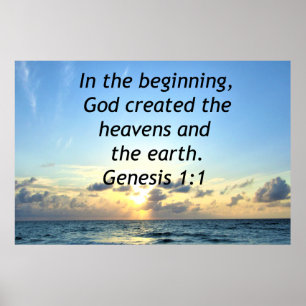 SERENE SUNRISE GENESIS 1:1 FOTO SCRIPTURE POSTER