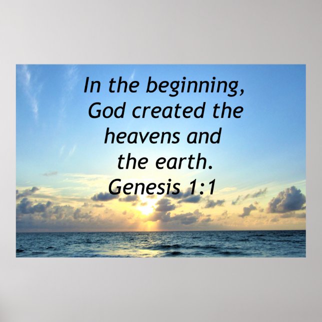 SERENE SUNRISE GENESIS 1:1 FOTO SCRIPTURE POSTER (Vorne)