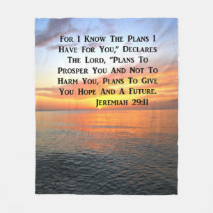 SERENE SUNRISE JEREMIAH 29:11 BIBLE VERSE FLEECEDECKE