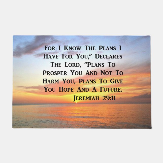 SERENE SUNRISE JEREMIAH 29:11 BIBLE VERSE FUßMATTE (Vorderseite)