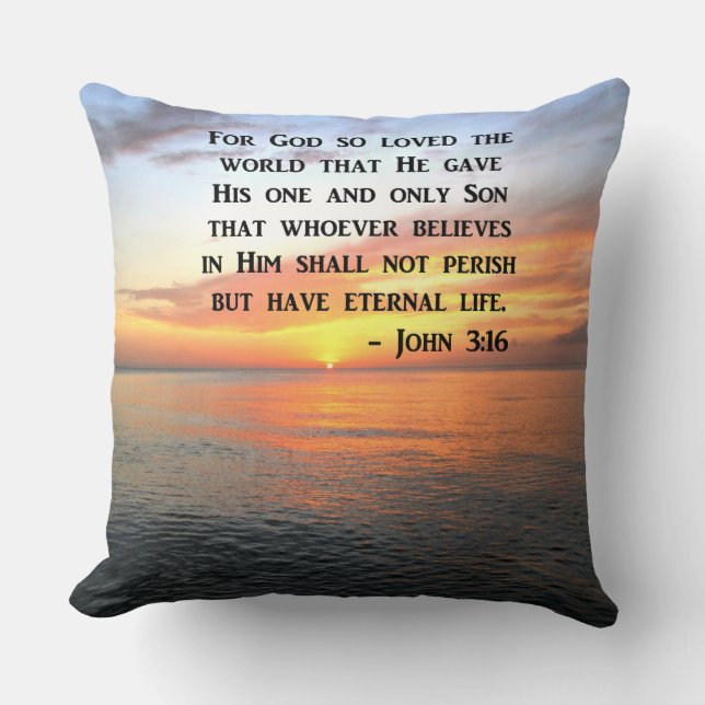 SERENE SUNRISE JOHN 3:16 FOTO DESIGN KISSEN (Vorderseite)