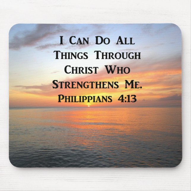 SERENE SUNRISE PHILIPPIANS 4:13 FOTO SCRIPTURE MOUSEPAD (Vorne)