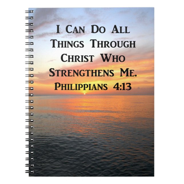 SERENE SUNRISE PHILIPPIANS 4:13 FOTO SCRIPTURE NOTIZBLOCK (Vorderseite)