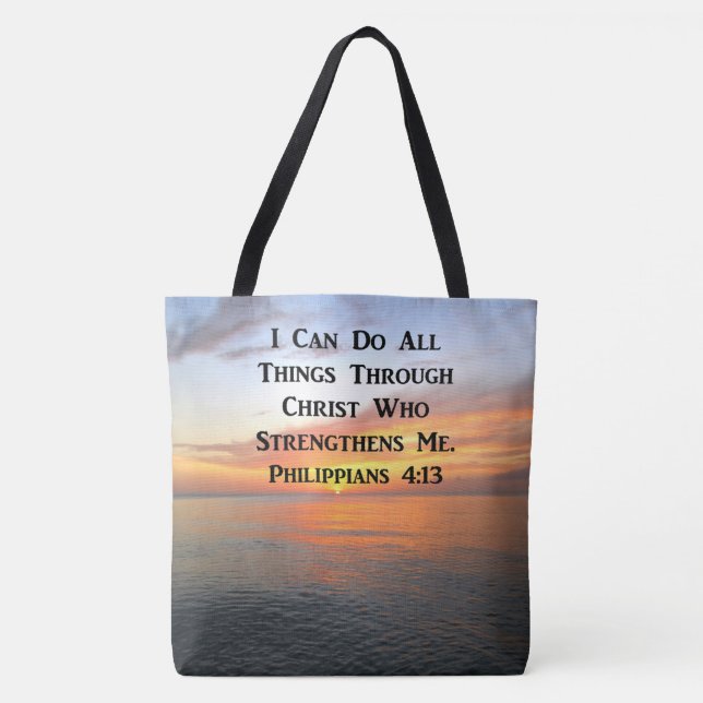 SERENE SUNRISE PHILIPPIANS 4:13 FOTO SCRIPTURE TASCHE (Vorderseite)