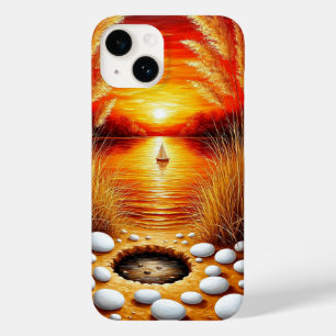 Serene Sunset Over the Lake with Sailboat Case-Mate iPhone 14 Hülle