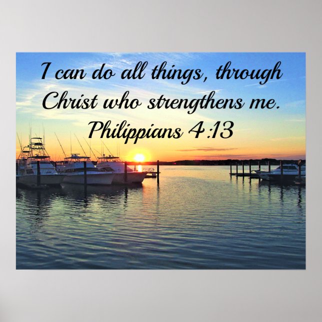 SERENE SUNSET PHILIPPIANS 4:13 SCRIPTURE POSTER (Vorne)