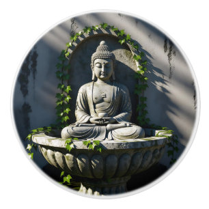 Serene Tranquil Buddha Fountain Keramikknauf