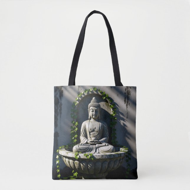 Serene Tranquil Buddha Fountain Tasche (Vorderseite)