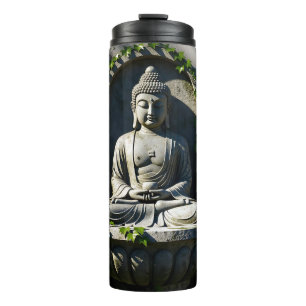 Serene Tranquil Buddha Fountain Thermosbecher