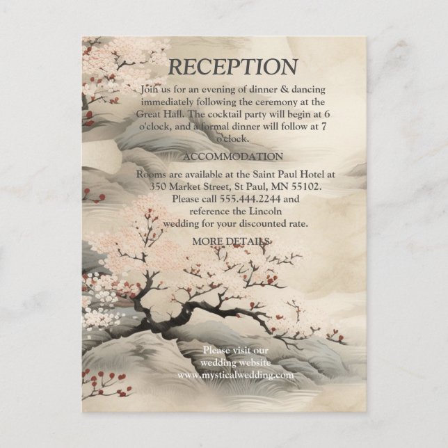 Serene Tranquility Ikebana japanisches Thema Ankündigungspostkarte (Vorderseite)