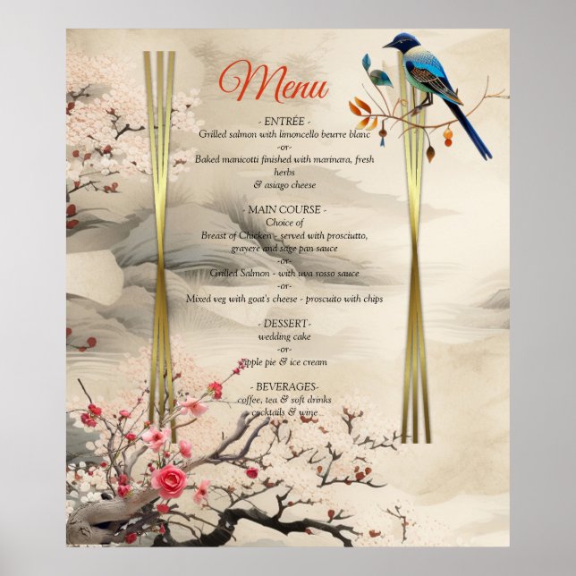 Serene Tranquility Ikebana japanisches Thema Poster (Vorne)