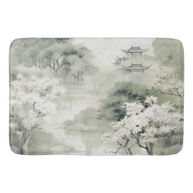 Serene Tranquility japanisches Thema Badematte (Vorderseite)