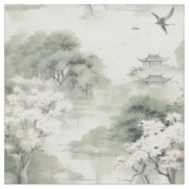 Serene Tranquility japanisches Thema Stoff