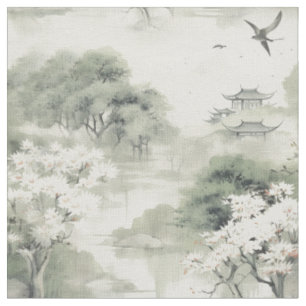 Serene Tranquility japanisches Thema Stoff