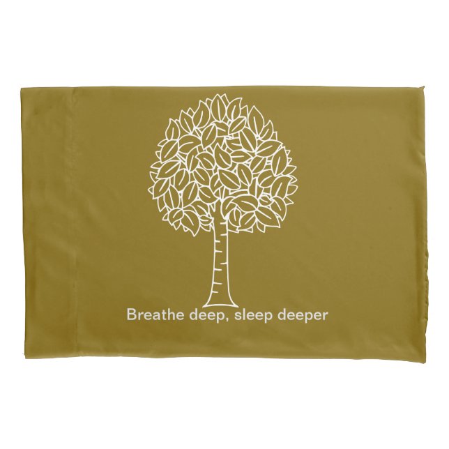 Serene Tree Pillow - 'atmen tief, schlafen tief Kissenbezug (Vorderseite)