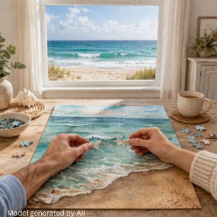 Serene Wasserfarbe Strandwellen - Ozean Stimmung