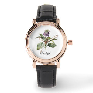 Serene Watercolor Comfrey, kundenspezifisch Armbanduhr