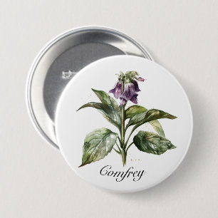 Serene Watercolor Comfrey, kundenspezifisch Button