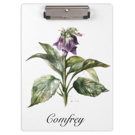 Serene Watercolor Comfrey, kundenspezifisch Klemmbrett