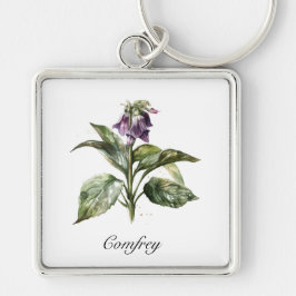 Serene Watercolor Comfrey, kundenspezifisch Schlüsselanhänger