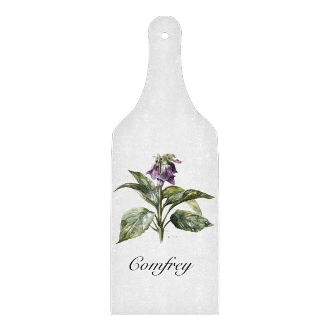 Serene Watercolor Comfrey, kundenspezifisch Schneidebrett (Vorderseite)