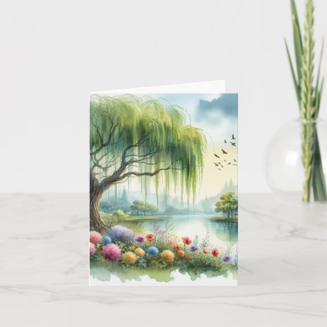 Serene Watercolor Landscape Blank (Vorderseite)