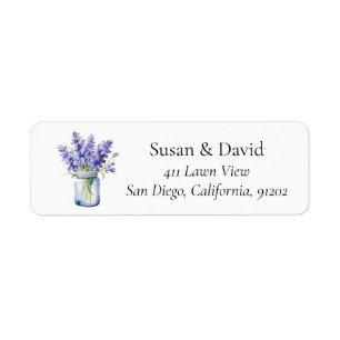 Serene Watercolor Lavender Bouquet in Mason Jar
