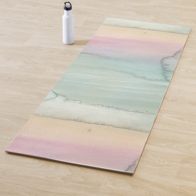 Serene Watercolor Wash Abstrakt Sunrise Yogamatte (Beispiel)