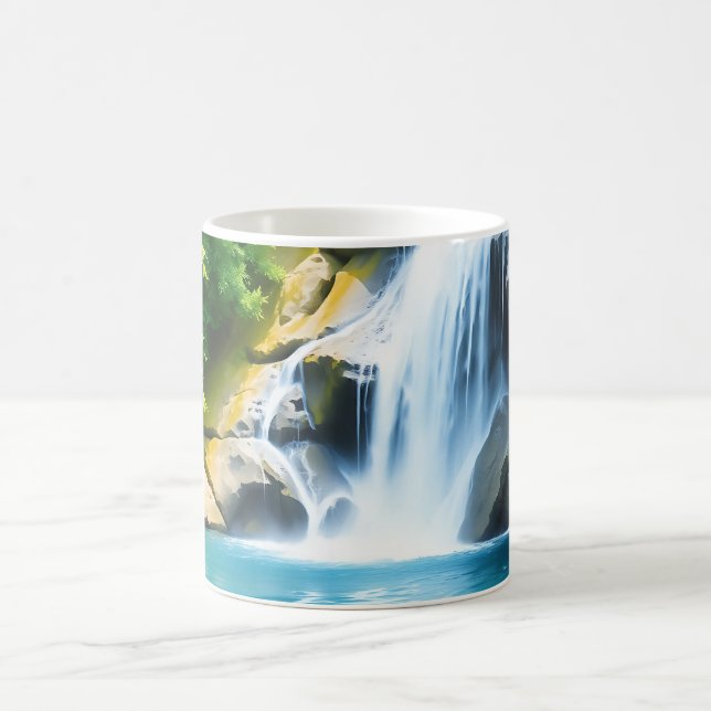 Serene Waterfall Cascading Kaffeetasse (Mittel)