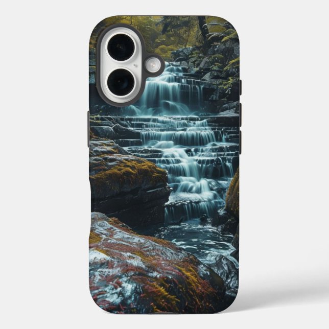 Serene Waterfall Phone Case - Nature Inspiriert (Rückseite)