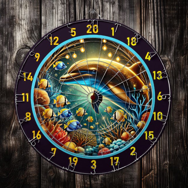Serene Waters Dolphin Dartboard Design Dartscheibe (Von Creator hochgeladen)