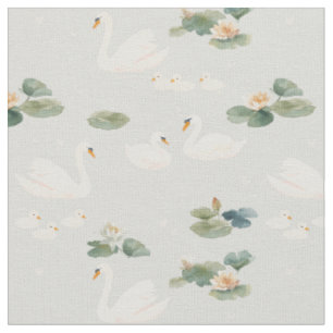 Serene Waters Schwan Mama Baby Familienliebe Stoff