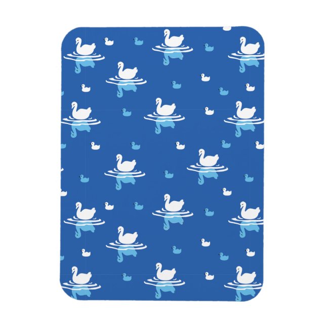 Serene Waters - Spielerisches Muster des Swan Lake Magnet (Vertikal)