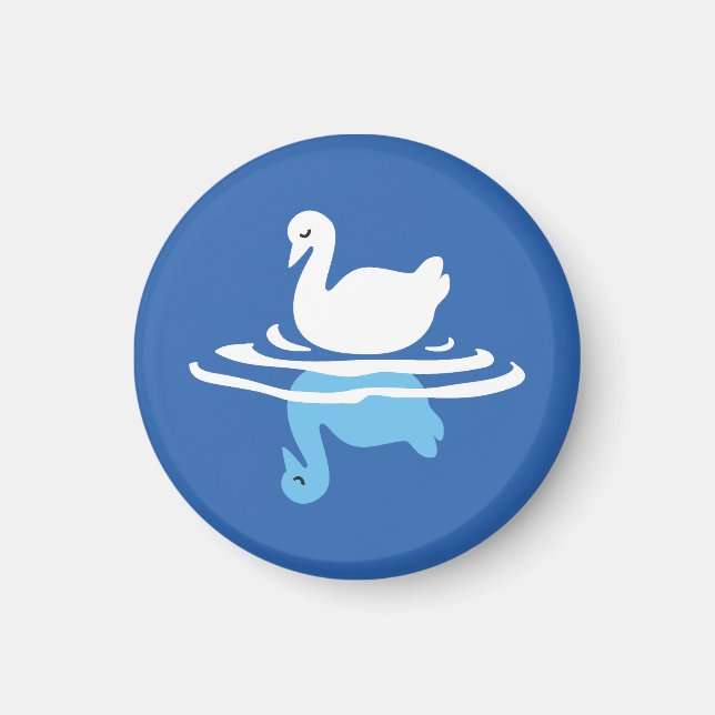 Serene Waters - Spielerisches Muster des Swan Lake Magnet (Vorne)