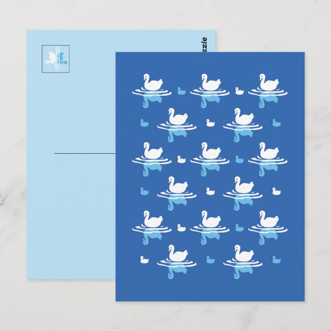Serene Waters - Spielerisches Muster des Swan Lake Postkarte (Vorne/Hinten)