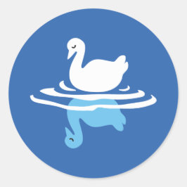 Serene Waters - Spielerisches Muster des Swan Lake Runder Aufkleber