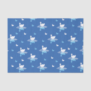 Serene Waters - Spielerisches Muster des Swan Lake Seidenpapier