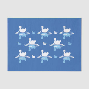 Serene Waters - Spielerisches Muster des Swan Lake Seidenpapier