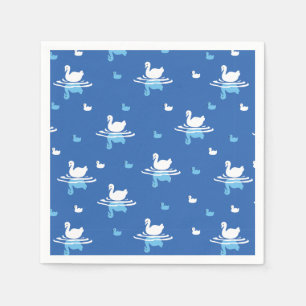 Serene Waters - Spielerisches Muster des Swan Lake Serviette