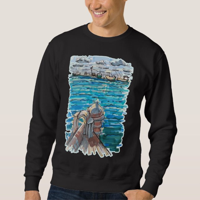 Serene Waterscape in San Juan de Ulua, Veracruz Sweatshirt (Vorderseite)