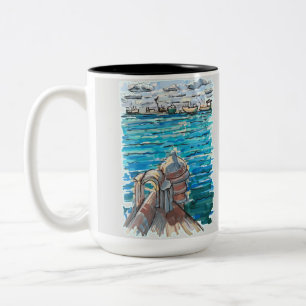 Serene Waterscape in San Juan de Ulua, Veracruz Zweifarbige Tasse