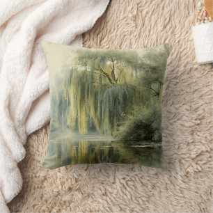Serene Weidenbaum-Reflexions-Naturkunst (10) Kissen