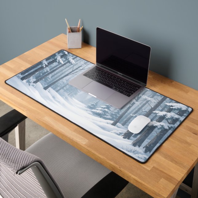 Serene Winter Forest Mouse Pad Schreibtischunterlage (Büro 2)