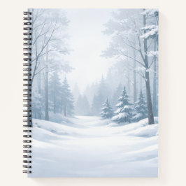 Serene Winter Forest Spiral Notebook Notizbuch