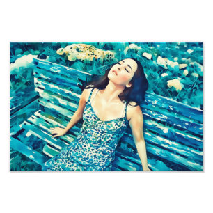 Serene Woman Entspannen an der frischen Luft - Gar Fotodruck
